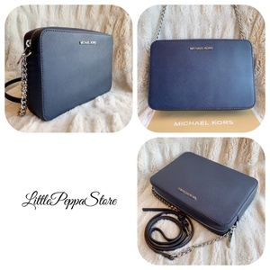 Michael Kors Navy Saffiano Leather Crossbody Bag